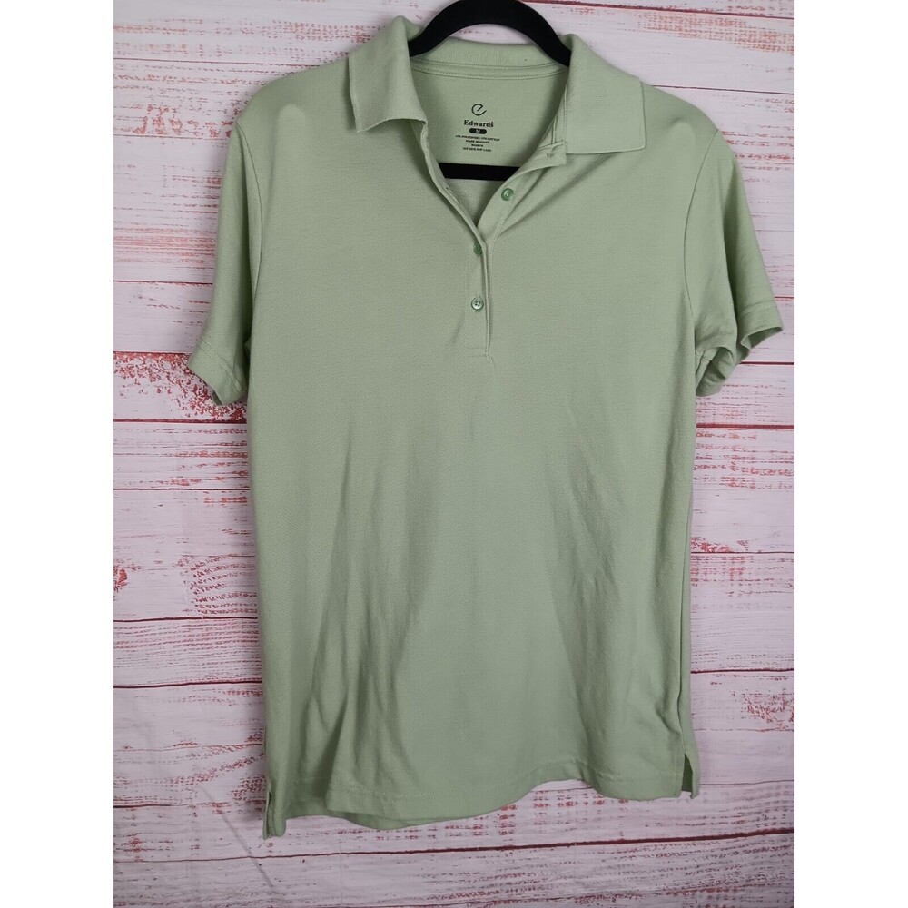 Edward’s Polo Shirt Men's Medium Green Short Sleeve Cotton Blend